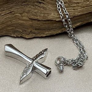 Angel Wings Cross Locket Necklace